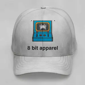 Casquette grise avec le logo de la marque 8 Bit Apparel