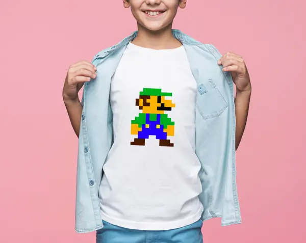 T-shirt enfant blanc Luigi