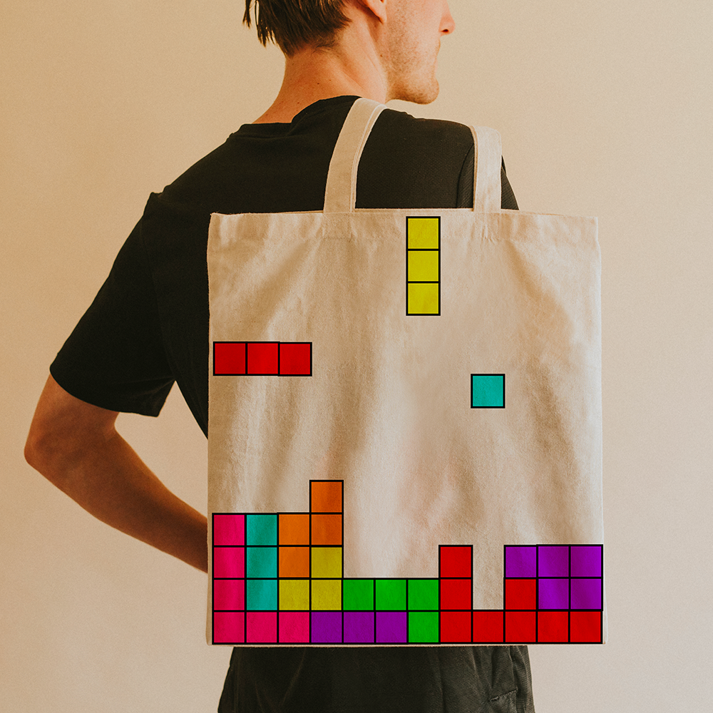 Tote bag façon motif de Tétris